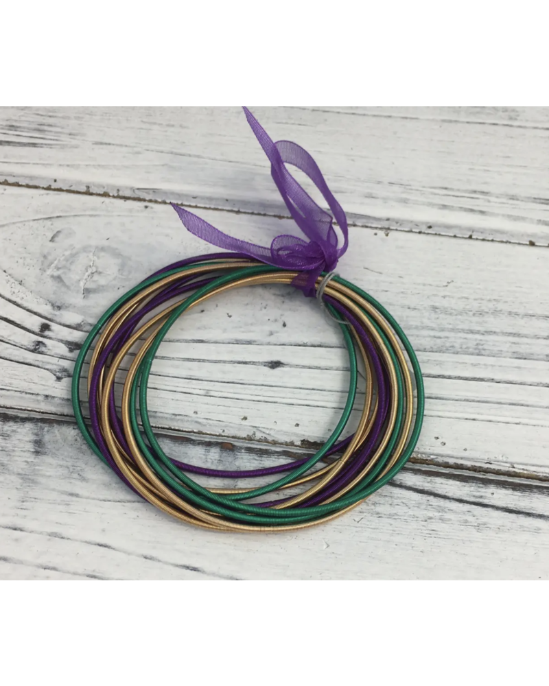 SongLily Mardi Gras Guitar String Bracelets {Multi}