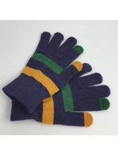 SongLily Mardi Gras Striped Touch Screen Gloves {Purple}