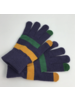SongLily Mardi Gras Striped Touch Screen Gloves {Purple}