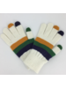 SongLily Mardi Gras Striped Touch Screen Gloves {White}