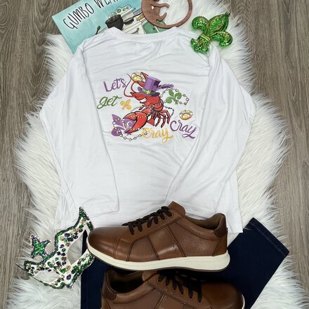 Belle Cher Mardi Gras Get Cray Modal L/S {White}