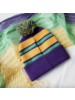 42POPS Embroidered Mardi Gras Striped Beanie {Purple}