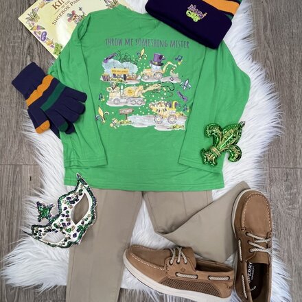 Belle Cher Mardi Gras Tractor Modal L/S {Green}