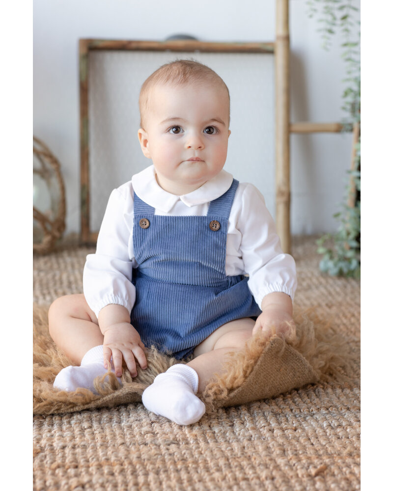 Sophie & Lucas Patrick Plush Cord Overall {Blue}