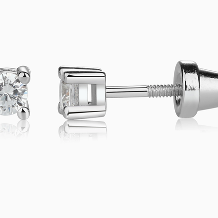 Cherished Moments Clear CZ Stud Earrings {S. Silver}