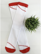 The Hair Bow Company Baseball Stitches Tube Socks {Rd/Wht} 2T-10Y