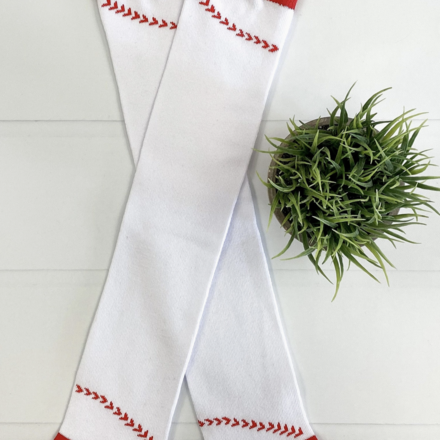 The Hair Bow Company Baseball Stitches Tube Socks {Rd/Wht} 2T-10Y