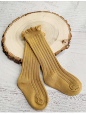 The Hair Bow Company Lettuce Edge Ruffle Socks {Mustard}