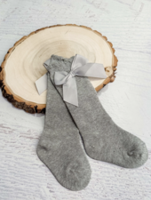 The Hair Bow Company Bow Socks {Grey}