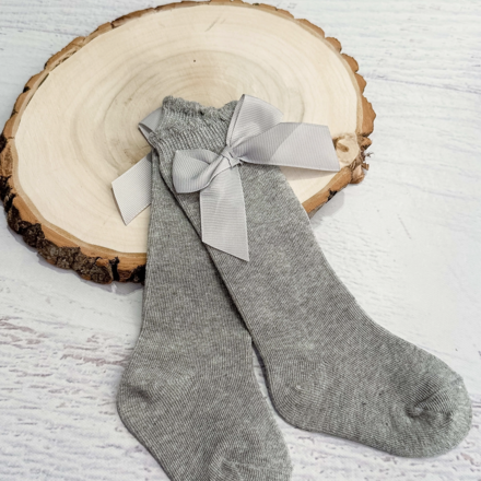 The Hair Bow Company Bow Socks {Grey}