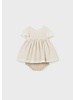 Mayoral  Embroidered Tulle Dress {Linen}