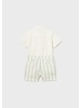 Mayoral Striped Linen Set {Nat/Leaf}