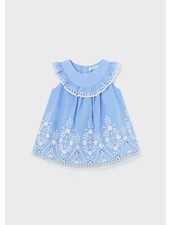 Mayoral Embroidered Dress {Blue} S24