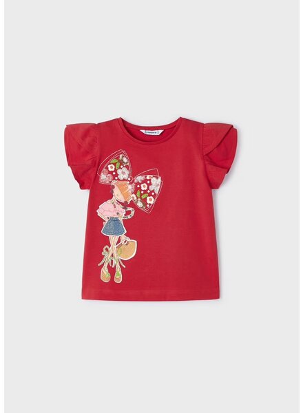 Mayoral Bow Girl T-Shirt {Red}