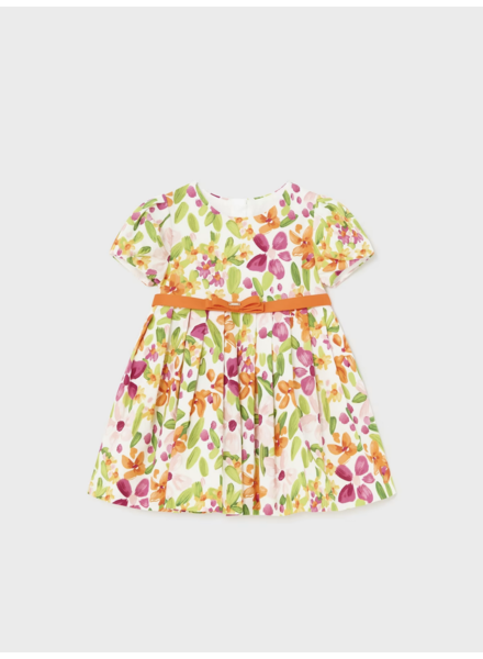 Mayoral Floral Satin Dress {Multi}