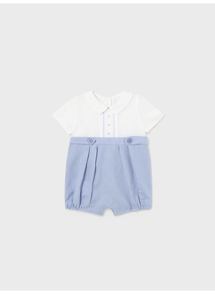 Mayoral Ceremony Onesie {Ivory/Light Blue}