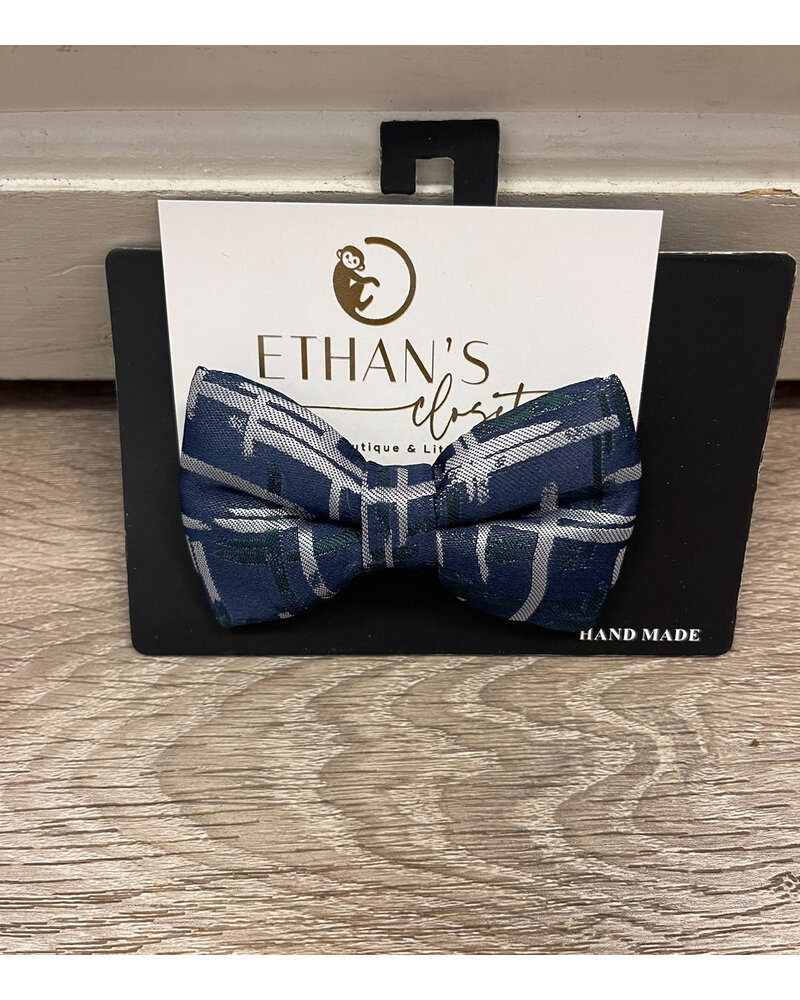 Bow Tie 94 {Navy w/ Silver/Jade Splash}