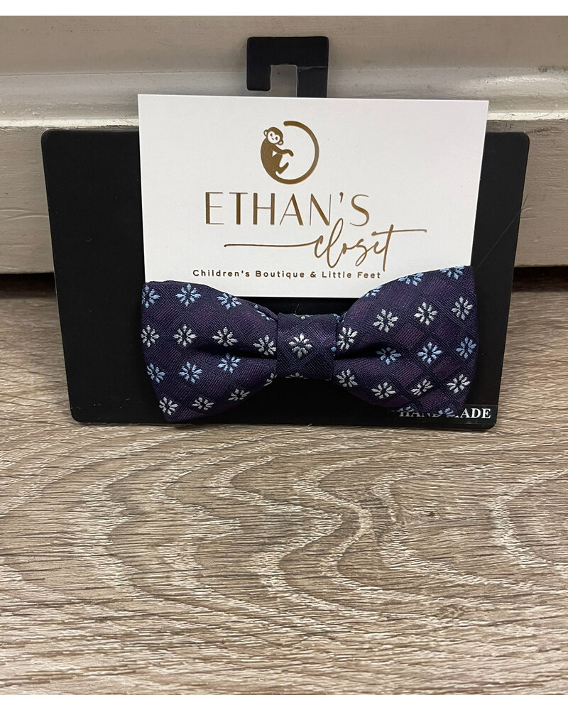 Bow Tie 65 {Dk. Navy/Royal Purple Flower Print}