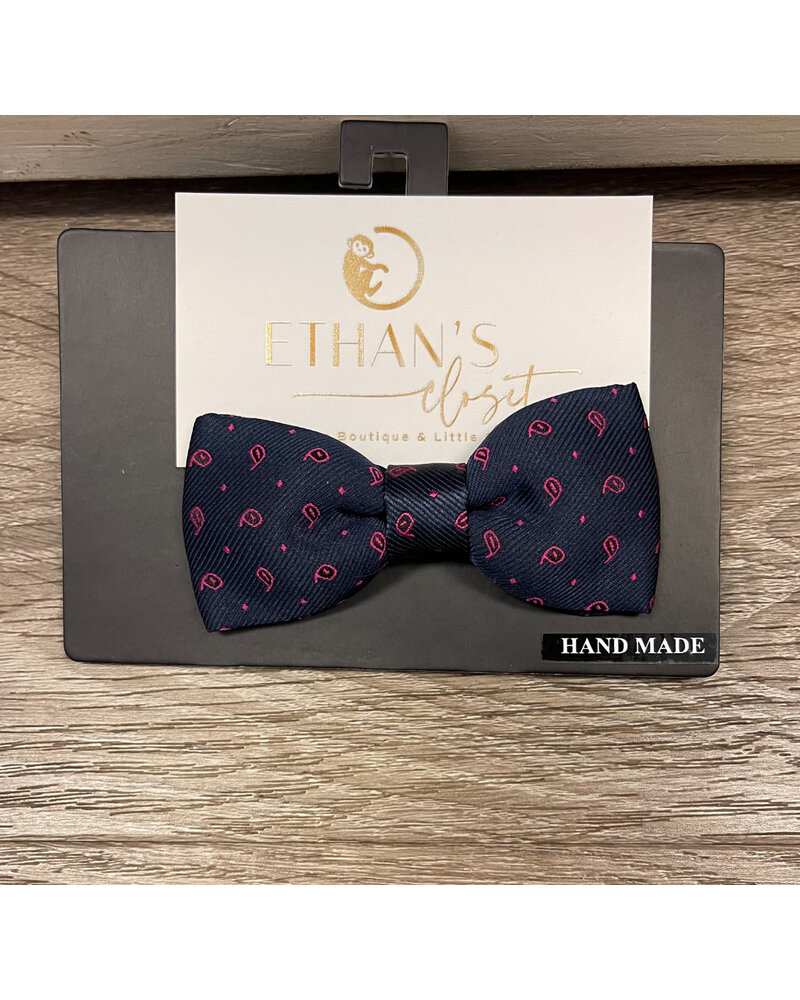 BowTie 78 {Navy/Pink Paisley Print}