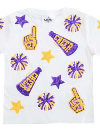 Belle Cher Purple and Yellow Cheer Sequin Shirt