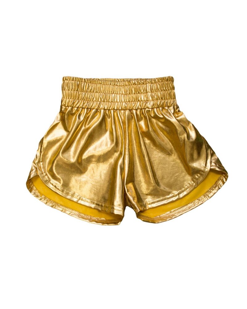 Belle Cher Metallic Shorts {Gold}