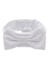 Dots Bow Headband {White/Pink} One Size