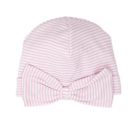 Bow Stripes Hat {Wht/Pink}