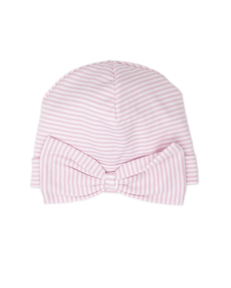 Bow Stripes Hat {Wht/Pink}