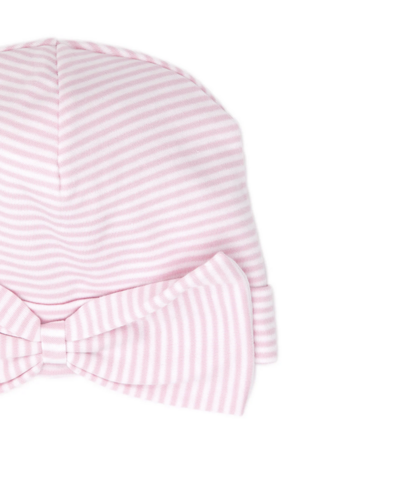 Bow Stripes Hat {Wht/Pink}