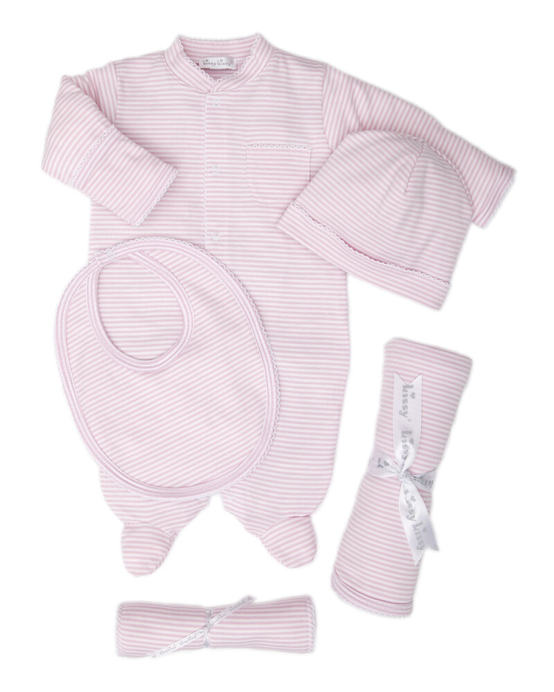 Simple Stripes Hat  {Pink/White} NB