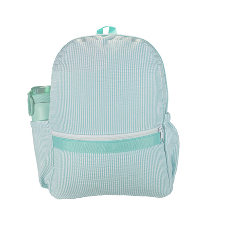 *NEW * Seersucker Backpack w/ Pockets {Mint/White}