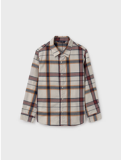 Mayoral L/S Plaid Shirt {Bur/Nvy/Org} Tween