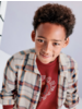 Mayoral L/S Plaid Shirt {Bur/Nvy/Org} Tween