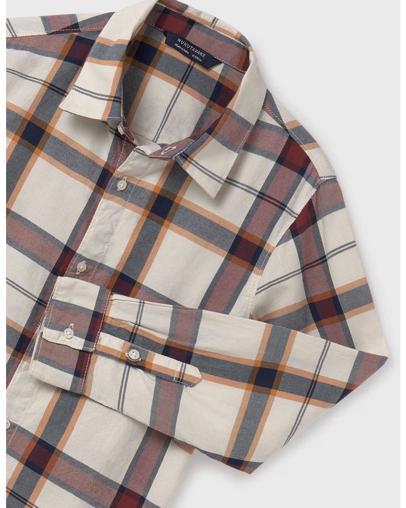 Mayoral L/S Plaid Shirt {Bur/Nvy/Org} Tween
