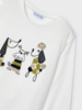 Mayoral Dog Print L/S T-Shirt {Off-White}