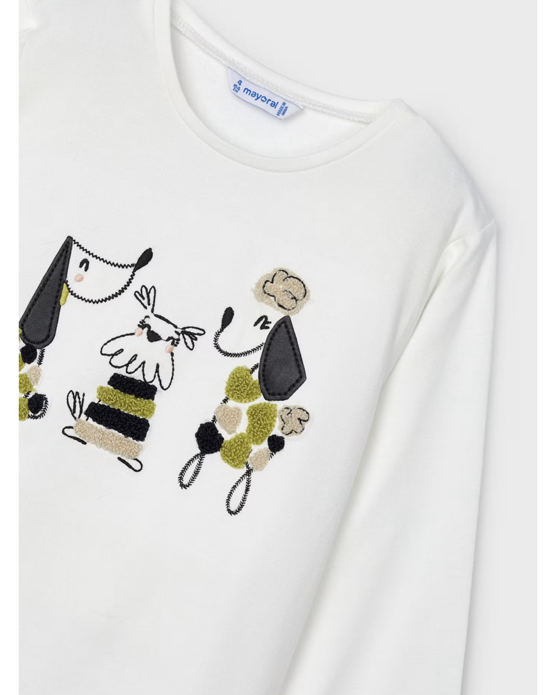 Mayoral Dog Print L/S T-Shirt {Off-White}