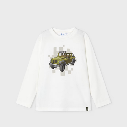 Mayoral L/S Jeep T-Shirt {Ivory}