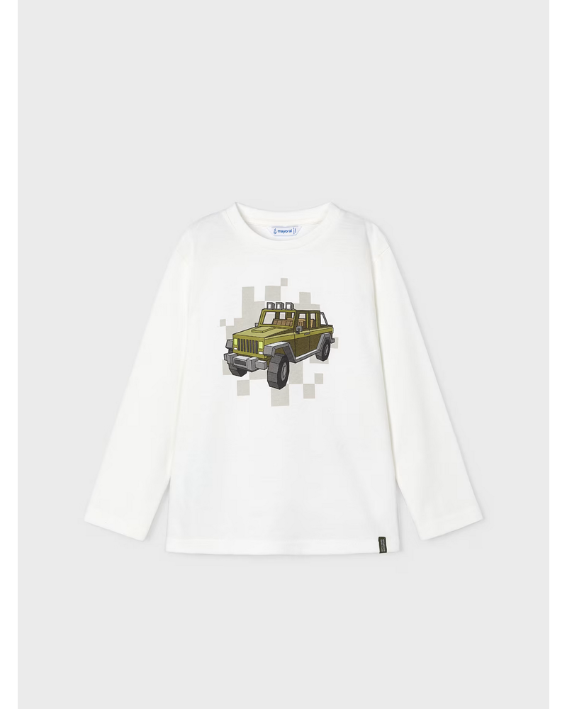 Mayoral L/S Jeep T-Shirt {Ivory}