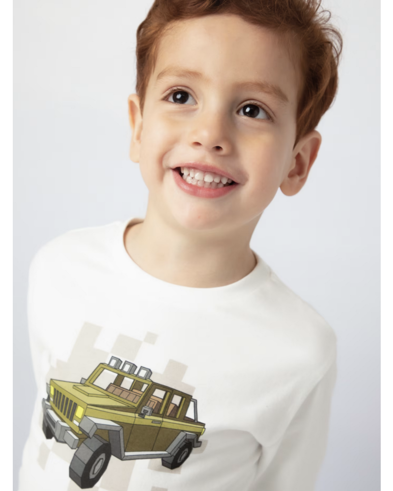 Mayoral L/S Jeep T-Shirt {Ivory}
