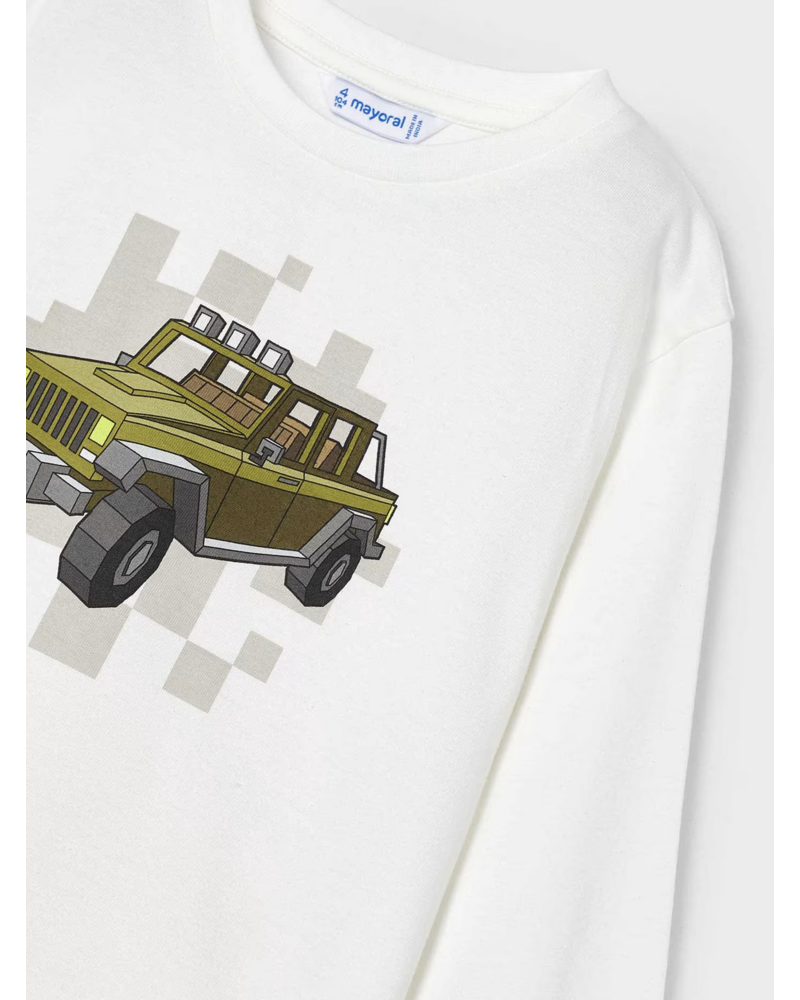 Mayoral L/S Jeep T-Shirt {Ivory}