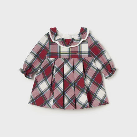 Mayoral Plaid Ruffle Collar Dress {Red/Nvy/Grn}