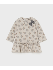 Mayoral Hedgehog Bow Dress {Tan/Grey}