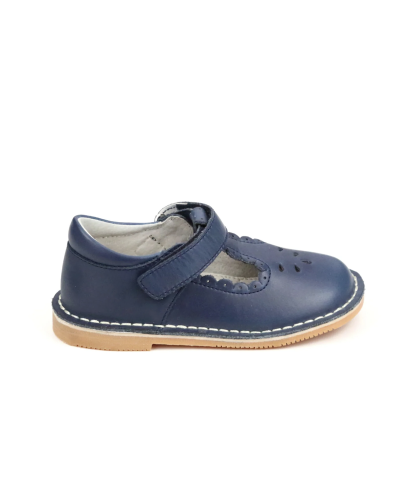 Angie Scalloped T-Strap MJ {Navy}