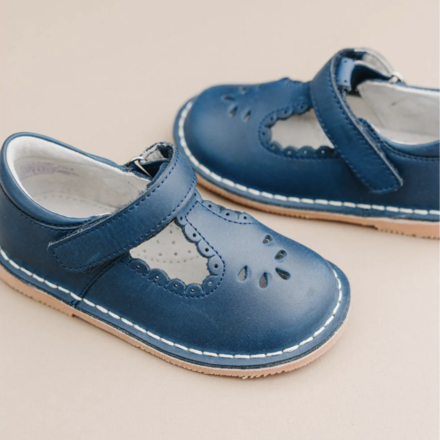 Angie Scalloped T-Strap MJ {Navy}