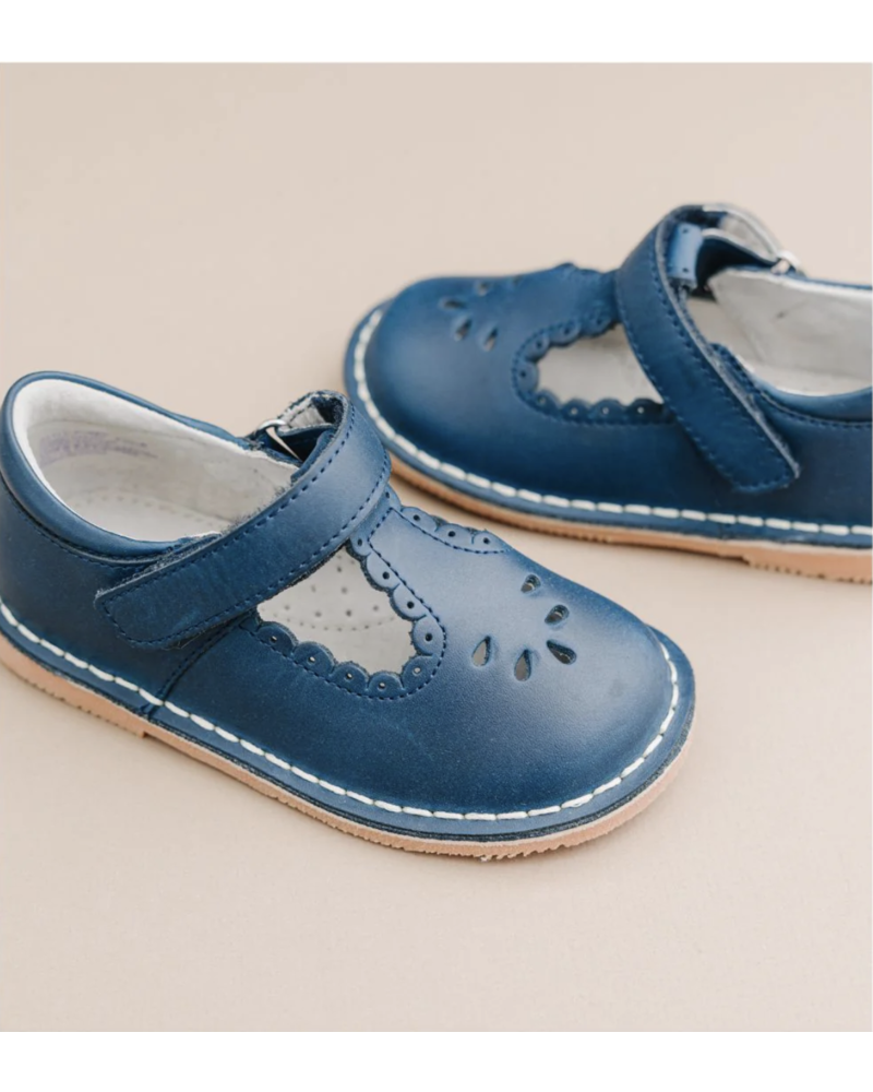 Angie Scalloped T-Strap MJ {Navy}