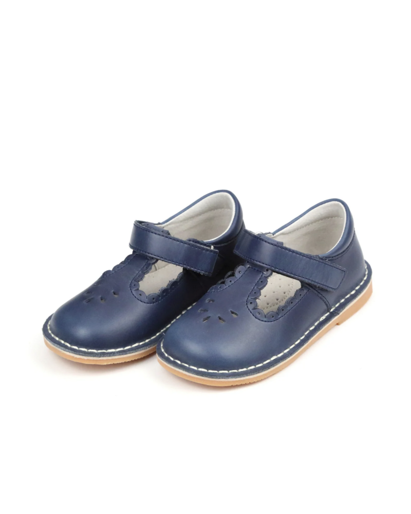 Angie Scalloped T-Strap MJ {Navy}