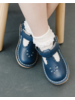 Angie Scalloped T-Strap MJ {Navy}