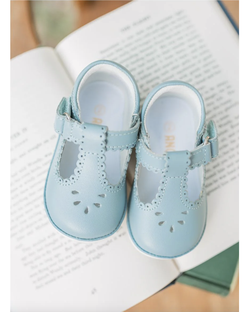Dottie Scalloped Perforated MJ {Dusty Blue}