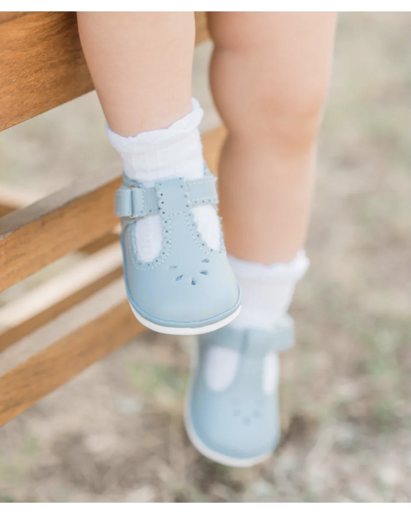 Dottie Scalloped Perforated MJ {Dusty Blue}