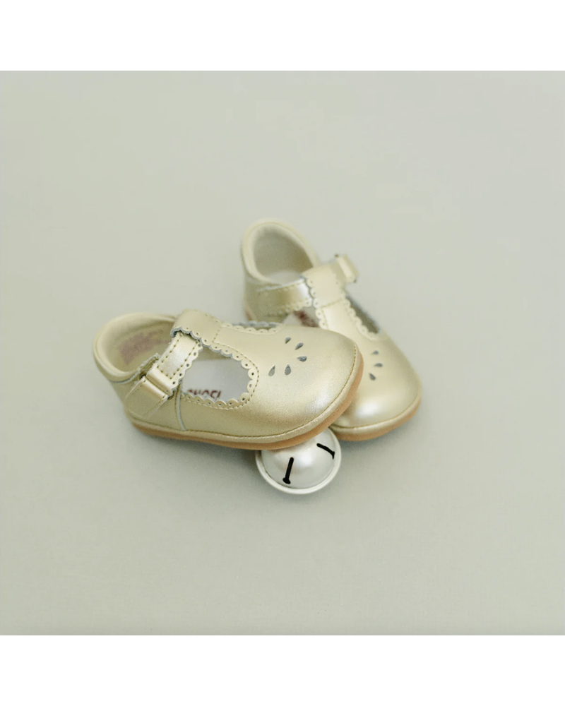Dottie Scalloped Perforated MJ {Gold}